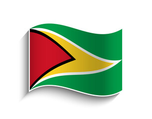 Vector Guyana waving Flag Icon