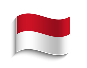 Vector Indonesia waving Flag Icon