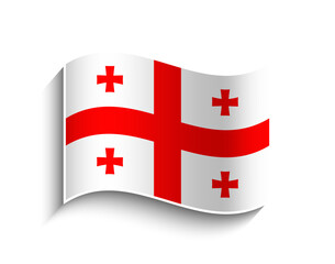 Obraz premium Vector Georgia waving Flag Icon
