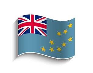 Vector Tuvalu waving Flag Icon