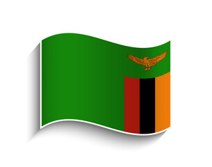 Vector Zambia waving Flag Icon