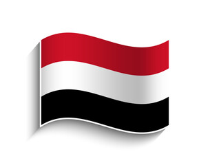 Vector Yemen waving Flag Icon