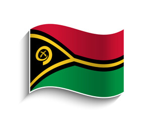 Vector Vanuatu waving Flag Icon