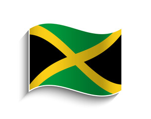 Vector Jamaica waving Flag Icon