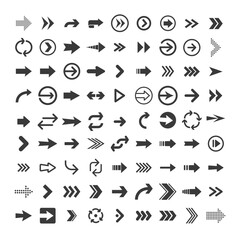 Arrow icon collection. Arrows simple flat icons.