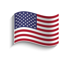 Vector USA waving Flag Icon
