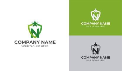 N Letter Logo Design Template N Star Logo Design template