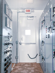 industrial exit door of the electrical room 
