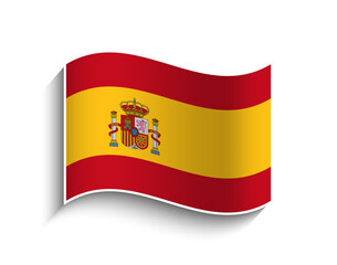 Vector Spain Waving Flag Icon