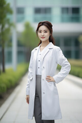Vertical photo soft lighting female asian nurse
