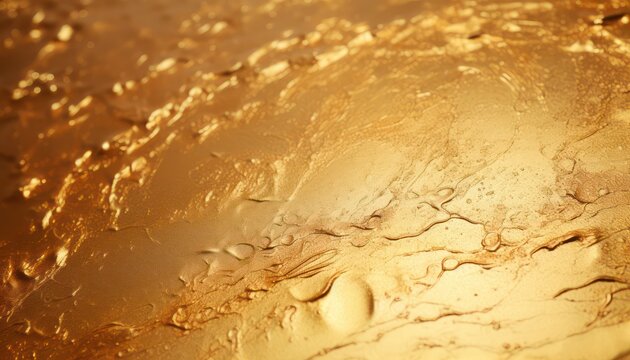 golden impasto: thic surface  detailed close-up of gilded textures