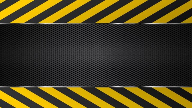yellow and black stripes on a perforated metal animation