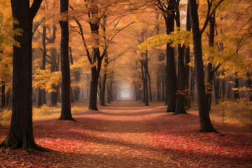 Fototapeta premium autumn alley in the park