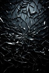 Shattered glass texture - dark gray and black background - Psychological Thriller concept