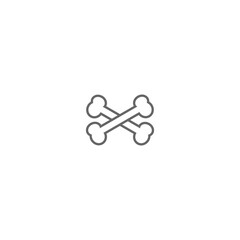  Crossed human bones icon isolated on white background. 