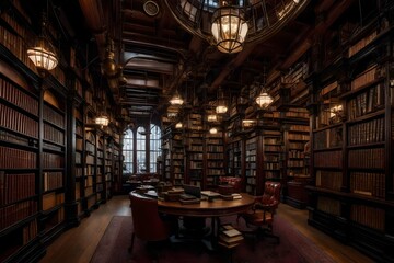 A steampunk-inspired bookstore,