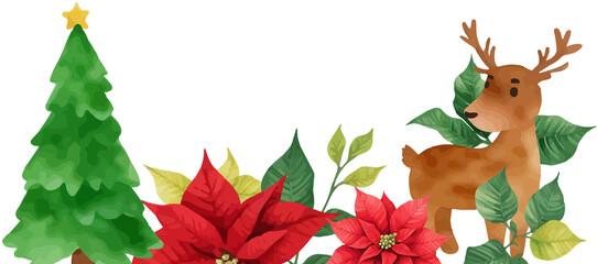 reindeer with christmas tree