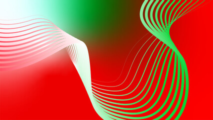 red white green flag colour gradient background abstract wavy tech lines  © Pankaj