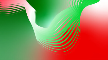 red white green flag colour gradient background abstract wavy tech lines  © Pankaj