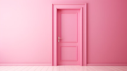 Minimalist Pink Door in a Modern Interior Design Concept