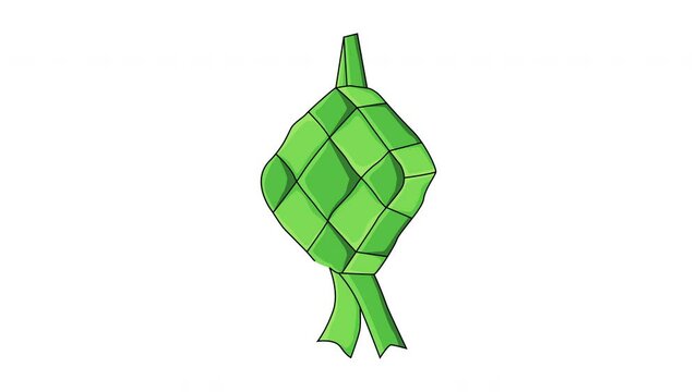 The animation becomes a ketupat icon