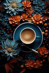 Obraz na płótnie Canvas caffeine in coffee with cinnamon and spices