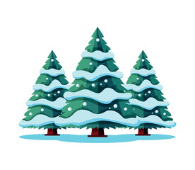 Christmas tree with snow vector illustration manually created