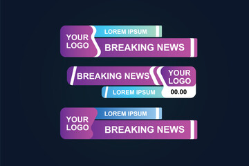Collection of news lower third set template