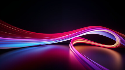 3D Rendered Neon Glow Abstract Backgrounds: Magenta Tones, Dynamic Ribbons, Virtual Clouds & Glowing Geometric Shapes in Dark Settings for Futuristic, Energy-Themed Wallpapers - generativ ai