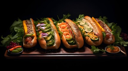 A picturesque display of Vietnamese baguette sandwiches