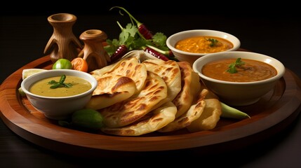 Roti Canai Reverie: Malaysian flatbread served with aromatic curry sauce