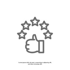 five stars outline icon pixel perfect for website or mobile app