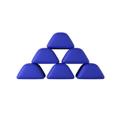 3D golden bars - Finance and Banking icon, blue and green color soft render