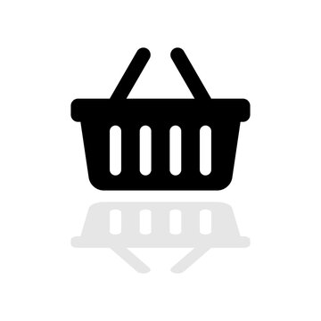 Shopping basket icon. Cost of living. Vector icon isolated on white background.