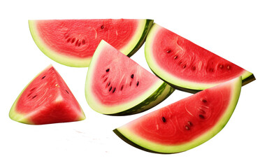 Juicy Watermelon Slices on transparent Background