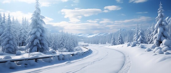 Beautiful and scary snowy landscape.