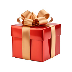 Christmas gift in box, transparent format, PNG