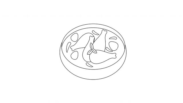 Animation of a sketch of the chicken curry icon