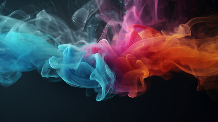 Colorful smoke. Smoke Background. Steam on black background