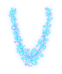 Glittering circles' curve particle. 3d rendering.