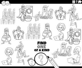one of a kind game with business people coloring page