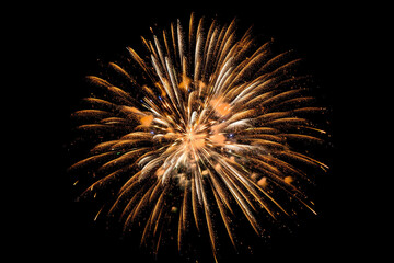Spectacular New Year Firework Explosion in the Night Sky - National Celebration Display for Happy New Year - Created with Generative AI Tools