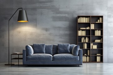 Modern cozy minimalist interior design cute scandinavian apartment flat house indoor decoration living room furniture architecture project visualization comfortable sofa decor fashionable gray space