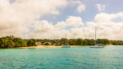 Barbados Island's Sandy Paradise Beach, Caribbean Island