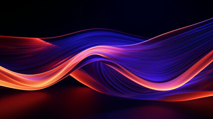 3D Rendered Neon Glow Abstract Backgrounds: Magenta Tones, Dynamic Ribbons, Virtual Clouds & Glowing Geometric Shapes in Dark Settings for Futuristic, Energy-Themed Wallpapers - generativ ai