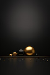 surreal luxury decoration with golden balls