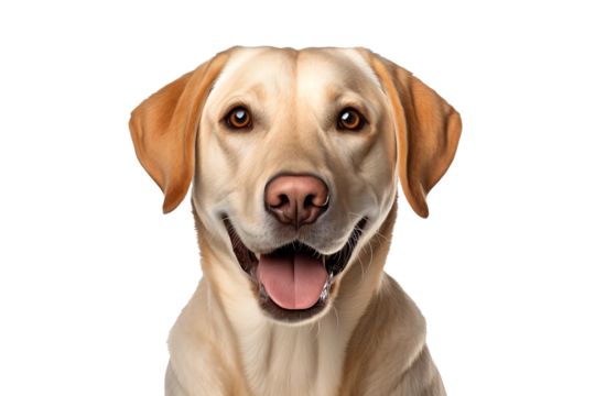 happy labrador retriever portrait isolated