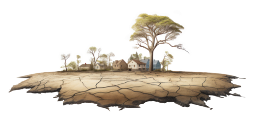 Drought Disaster Impact on Environment Concept