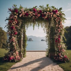 Wedding arch and sea