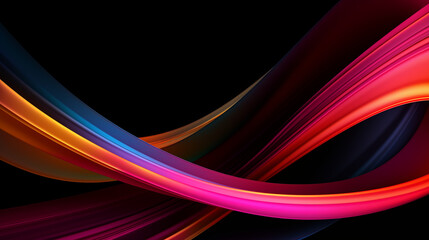 3D Rendered Neon Glow Abstract Backgrounds: Magenta Tones, Dynamic Ribbons, Virtual Clouds & Glowing Geometric Shapes in Dark Settings for Futuristic, Energy-Themed Wallpapers - generativ ai 
